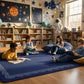 Calming Navy Starry Border Classroom Rug, view 5