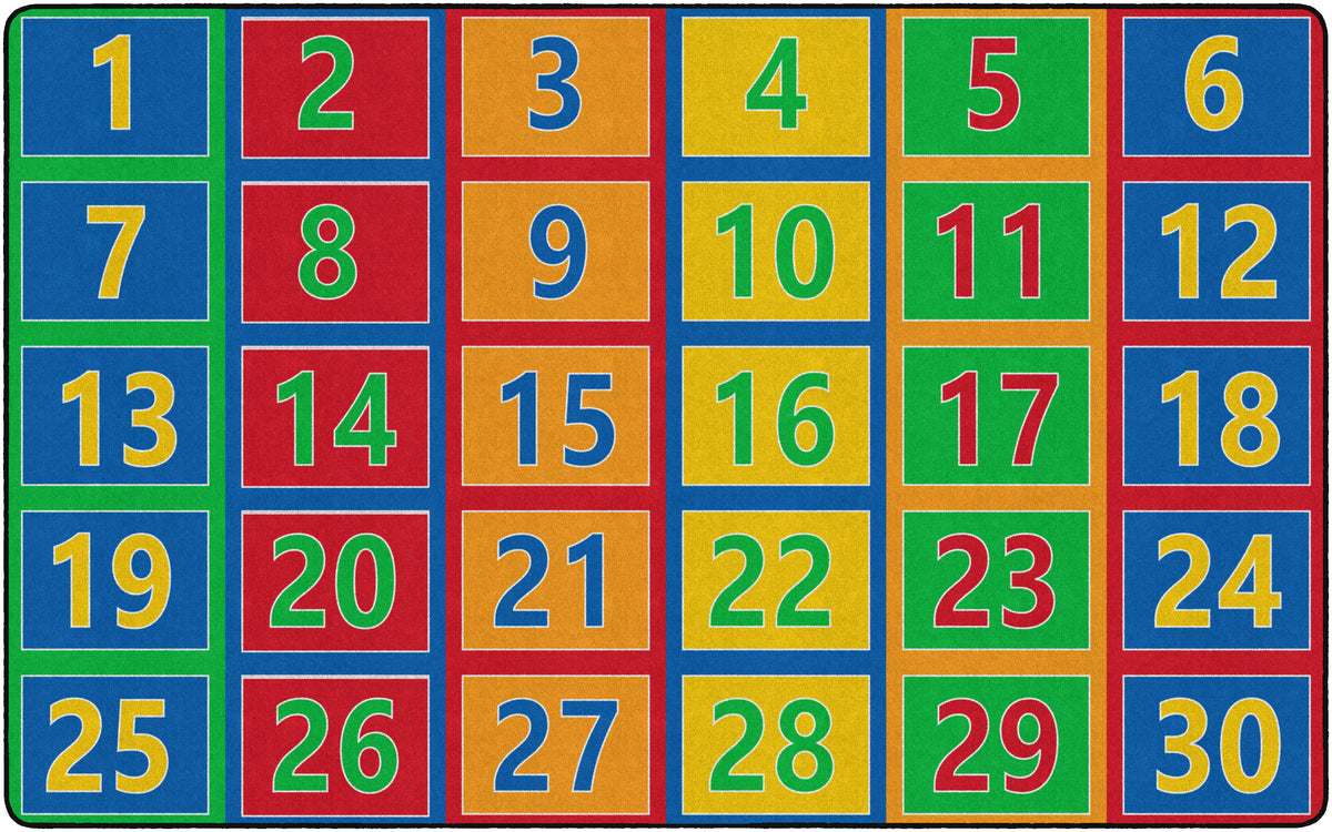 Number Rows Classroom Seating Rug, view 4