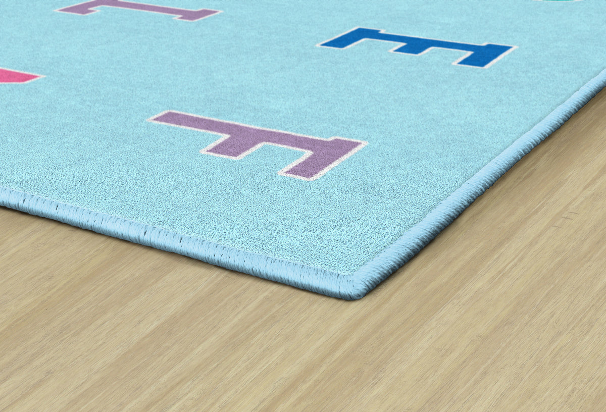 Alphabet Criss Cross Seating Rug – Blue, view 4