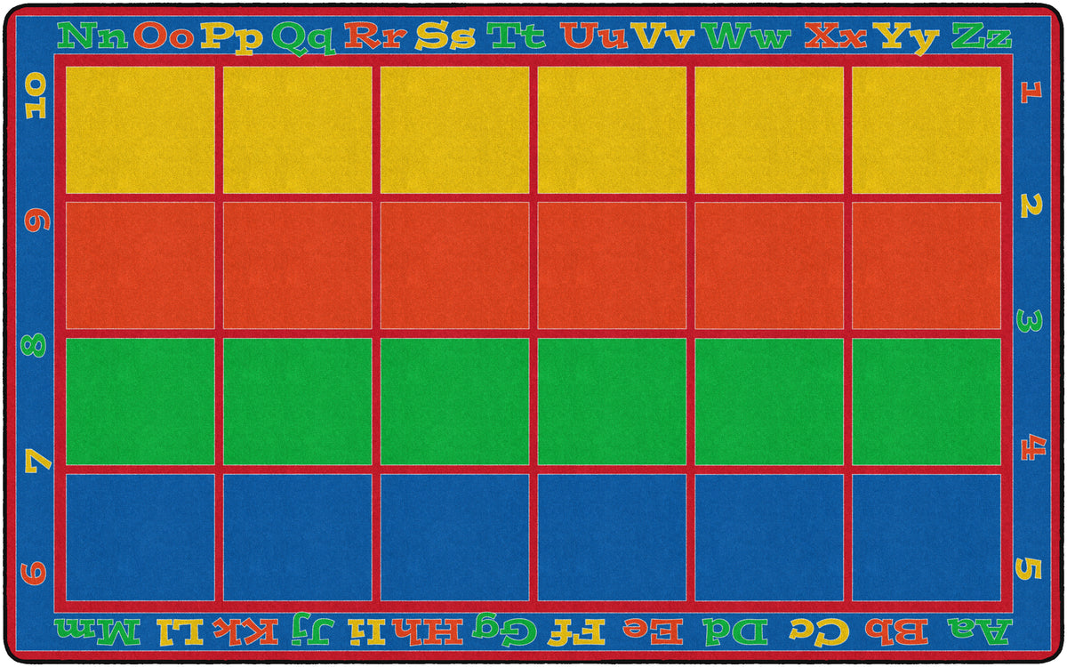 Sitting Grid ABC & 123 Classroom Seating Rug, view 4