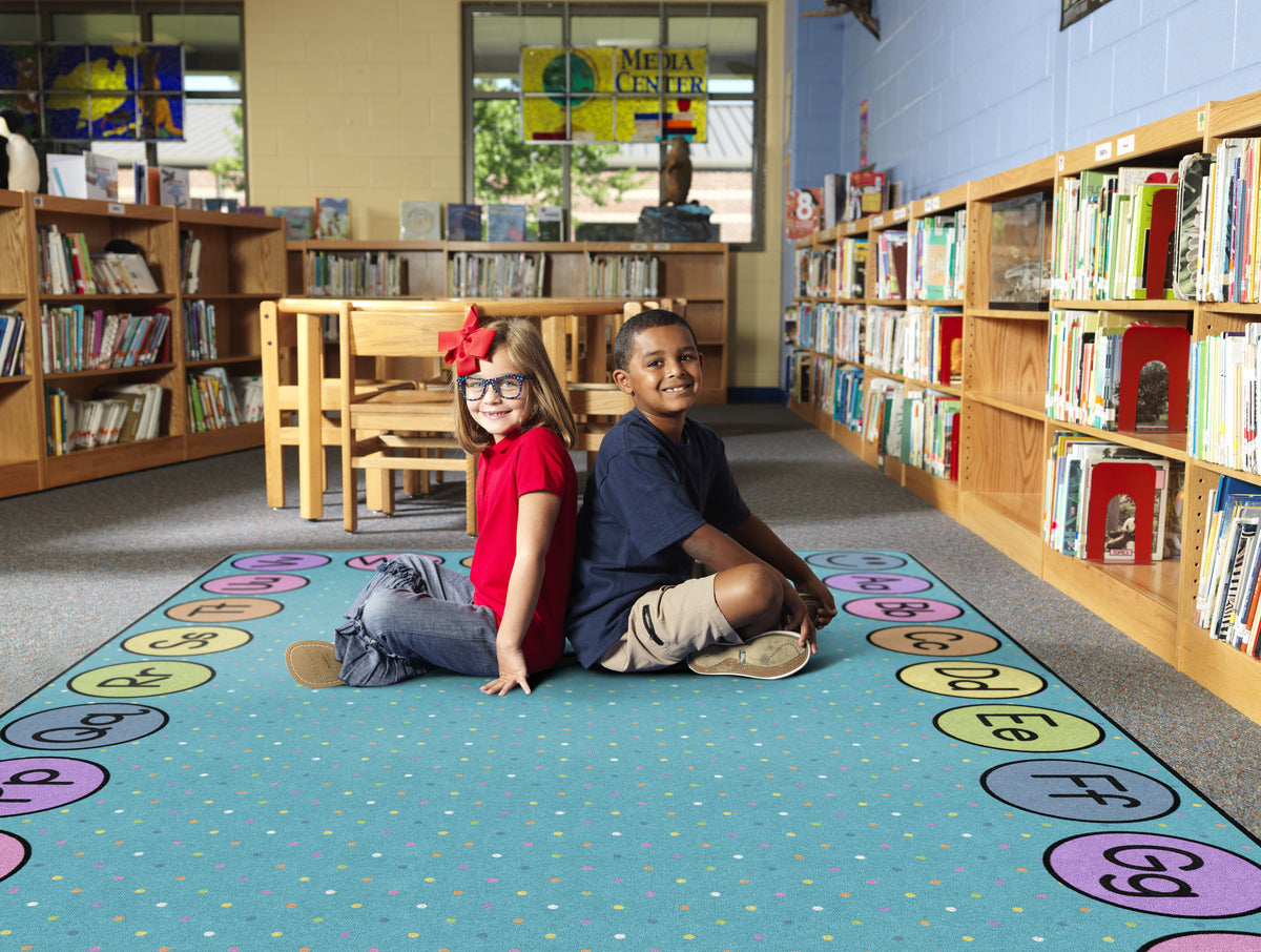 Smiley Alphabet Classroom Rug, view 2