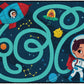 Space Maze Washable Activity Rug, view 4