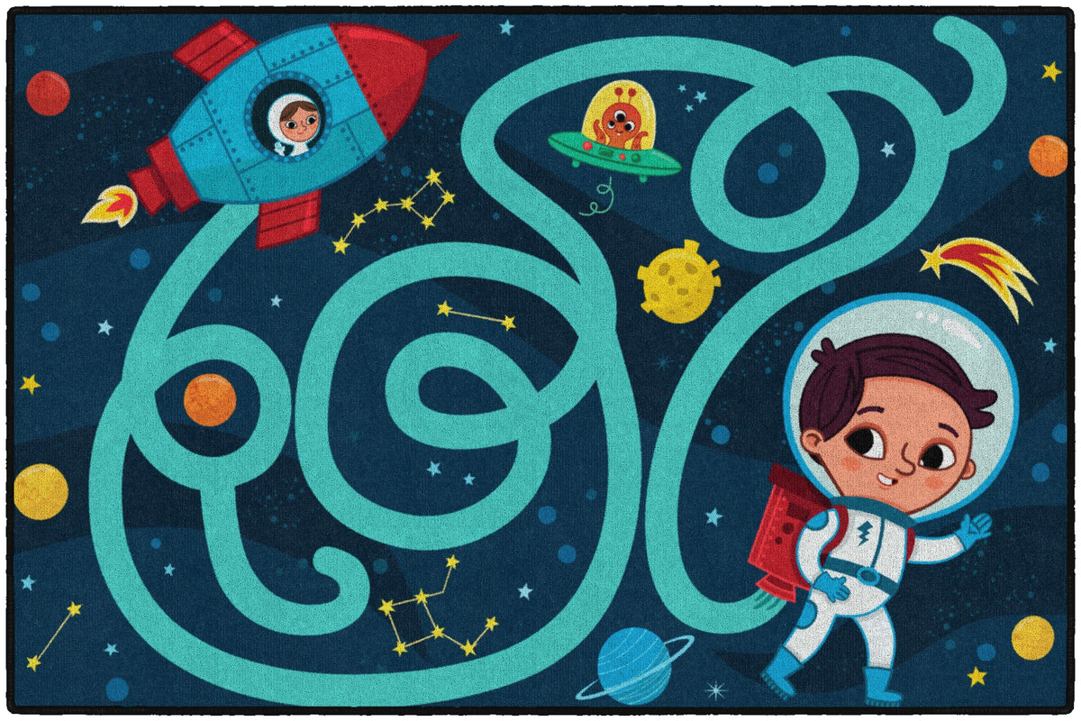 Space Maze Washable Activity Rug, view 4