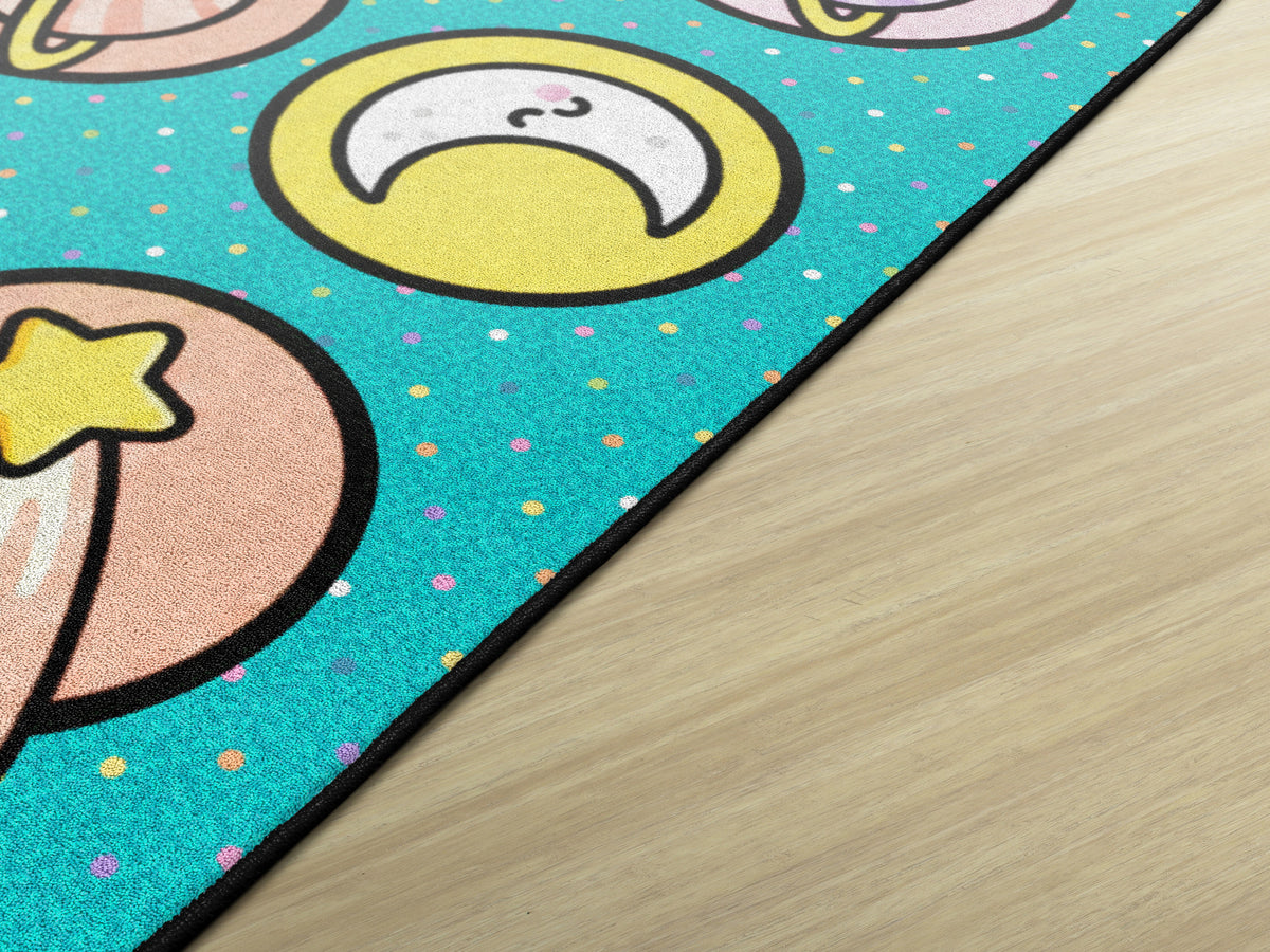 Turquoise Space Crisscross Seating Rug, view 2