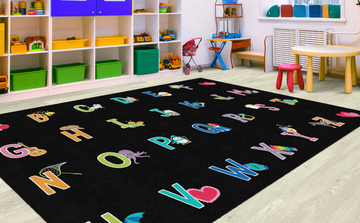 Alphabet Pictures Criss Cross Seating Rug, view 2