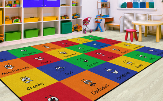 Feelings Words Classroom Seating Rug