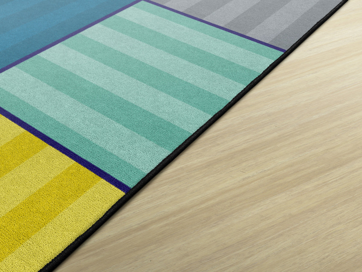 Calming Blocks Tonal Stripe Rug, view 6