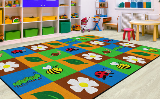 Nature Squares Classroom Rug