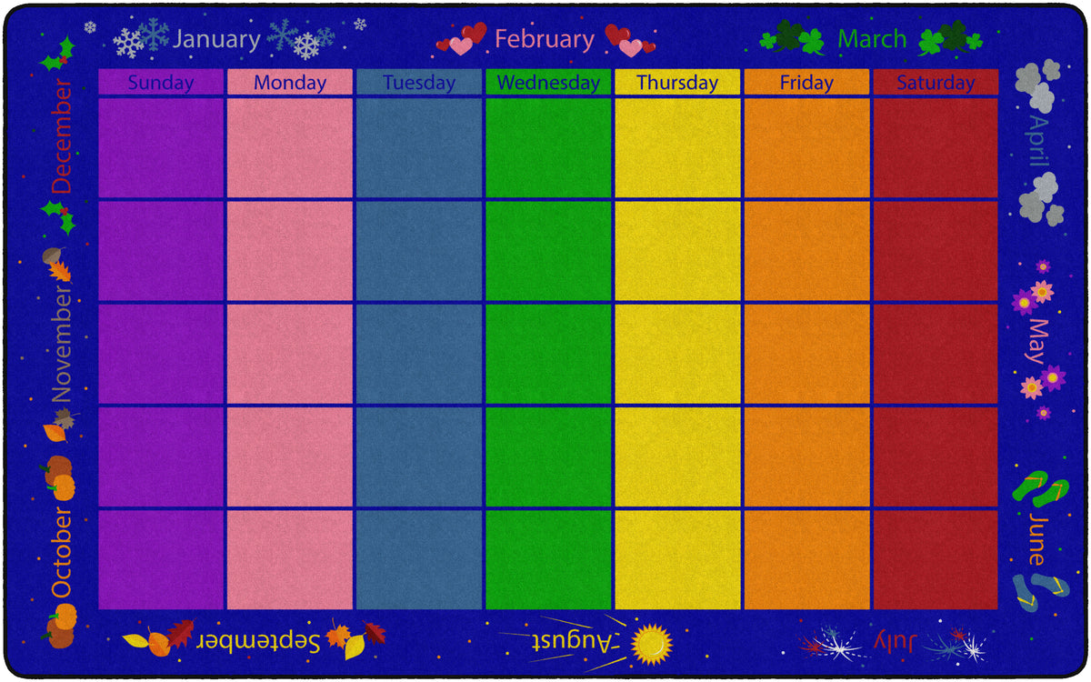 Monthly Calendar Classroom Seating Rug, view 3