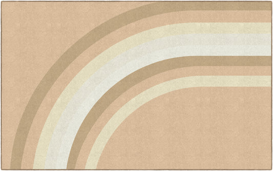 Neutral Boho Rainbow Classroom Rug