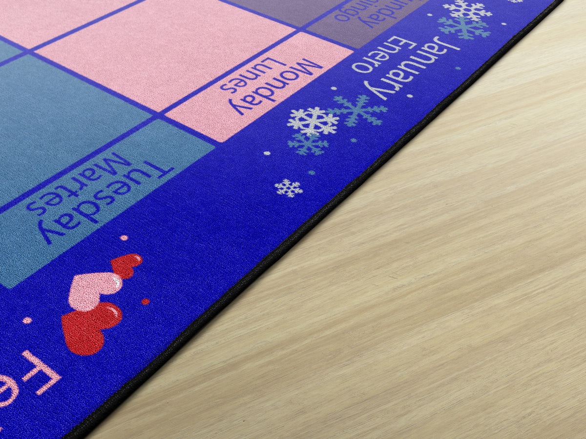 Bilingual Monthly Calendar Seating Rug, view 5