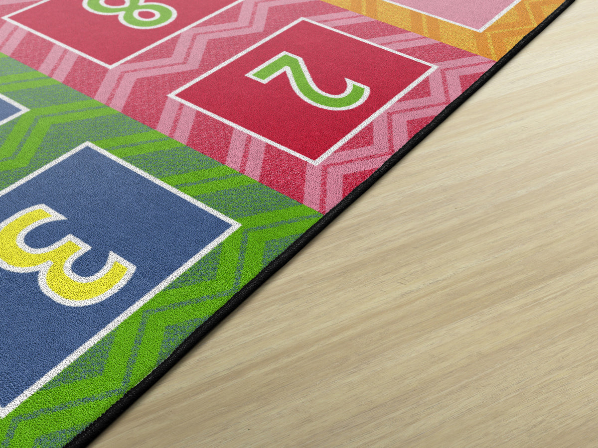 Number Chevrons Classroom Seating Rug, view 5