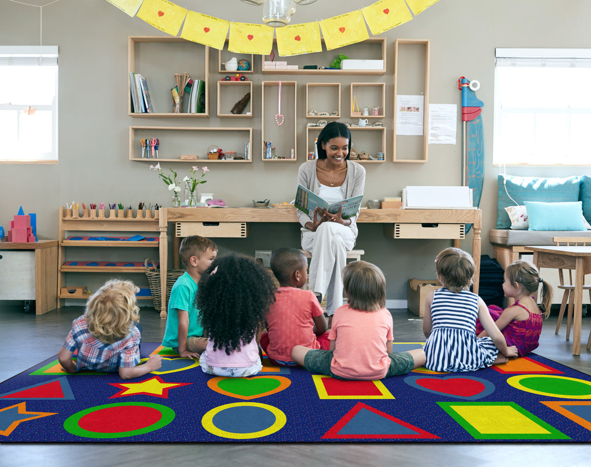 All Kinds of Shapes Classroom Seating Rug, view 6