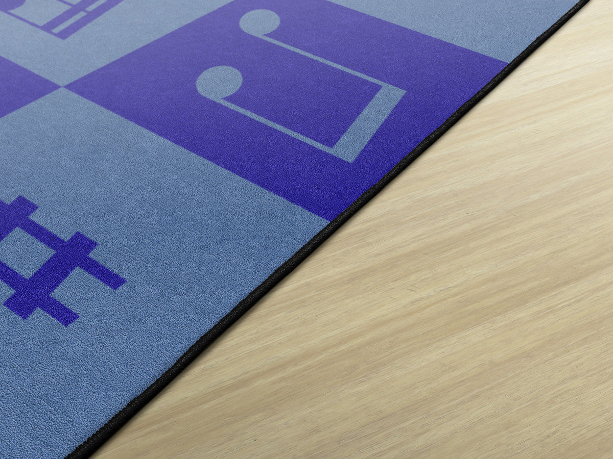 Calming Music Note Classroom Seating Rug, view 3