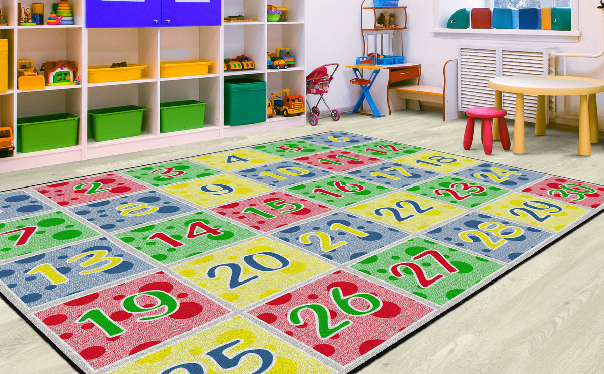 Number Spots Soft Primary Seating Rug