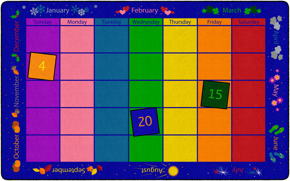 Monthly Calendar Classroom Seating Rug, view 4