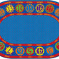 Bilingual Number Circles Oval Rug, view 2