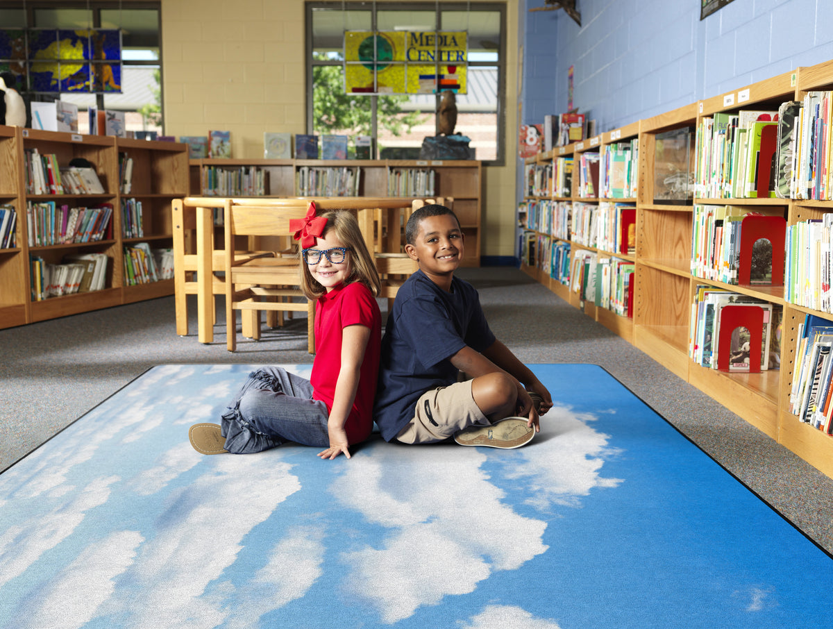 Calming Sky Clouds Classroom Rug, view 2