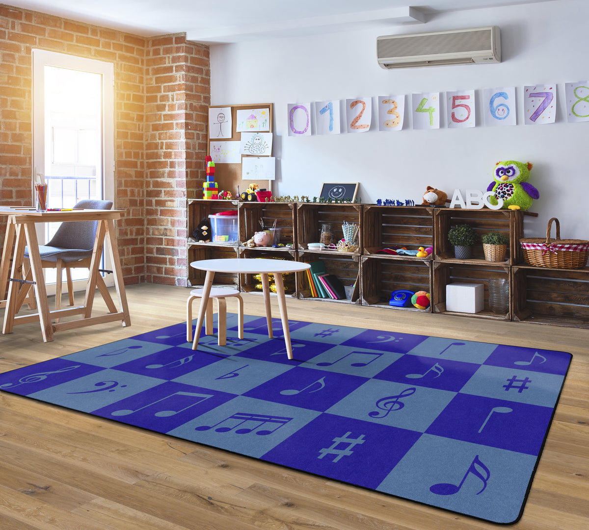Calming Music Note Classroom Seating Rug, view 2