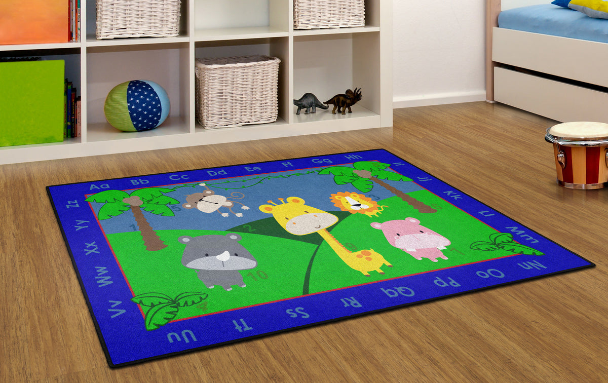Jungle Alphabet Washable Toddler Rug, view 2