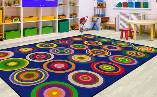 Color Rings Classroom Seating Rug