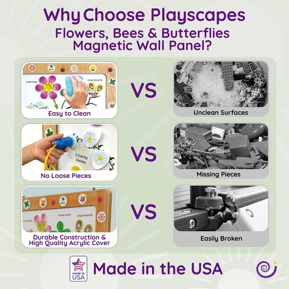 Flowers, Bees & Butterflies Magnetic Wall Game by Playscapes