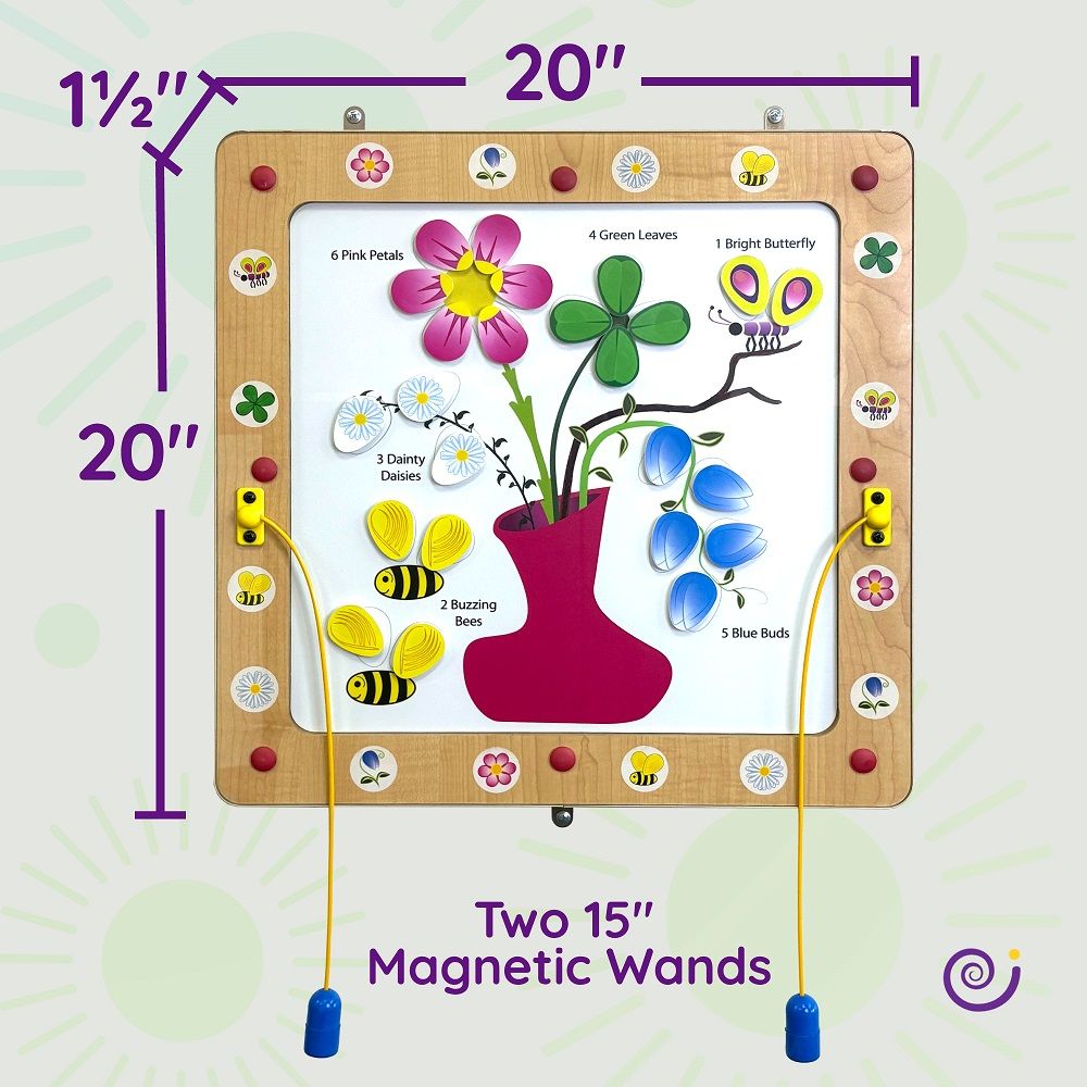 Flowers, Bees & Butterflies Magnetic Wall Game by Playscapes