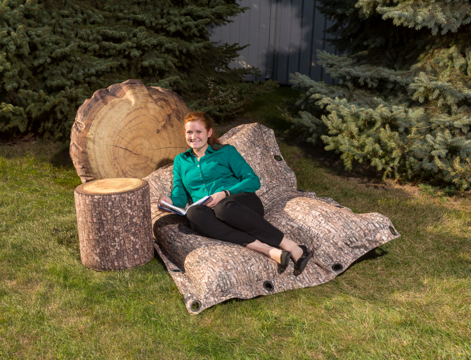 Ash Wood Print Floor Lounger by Woodsmen