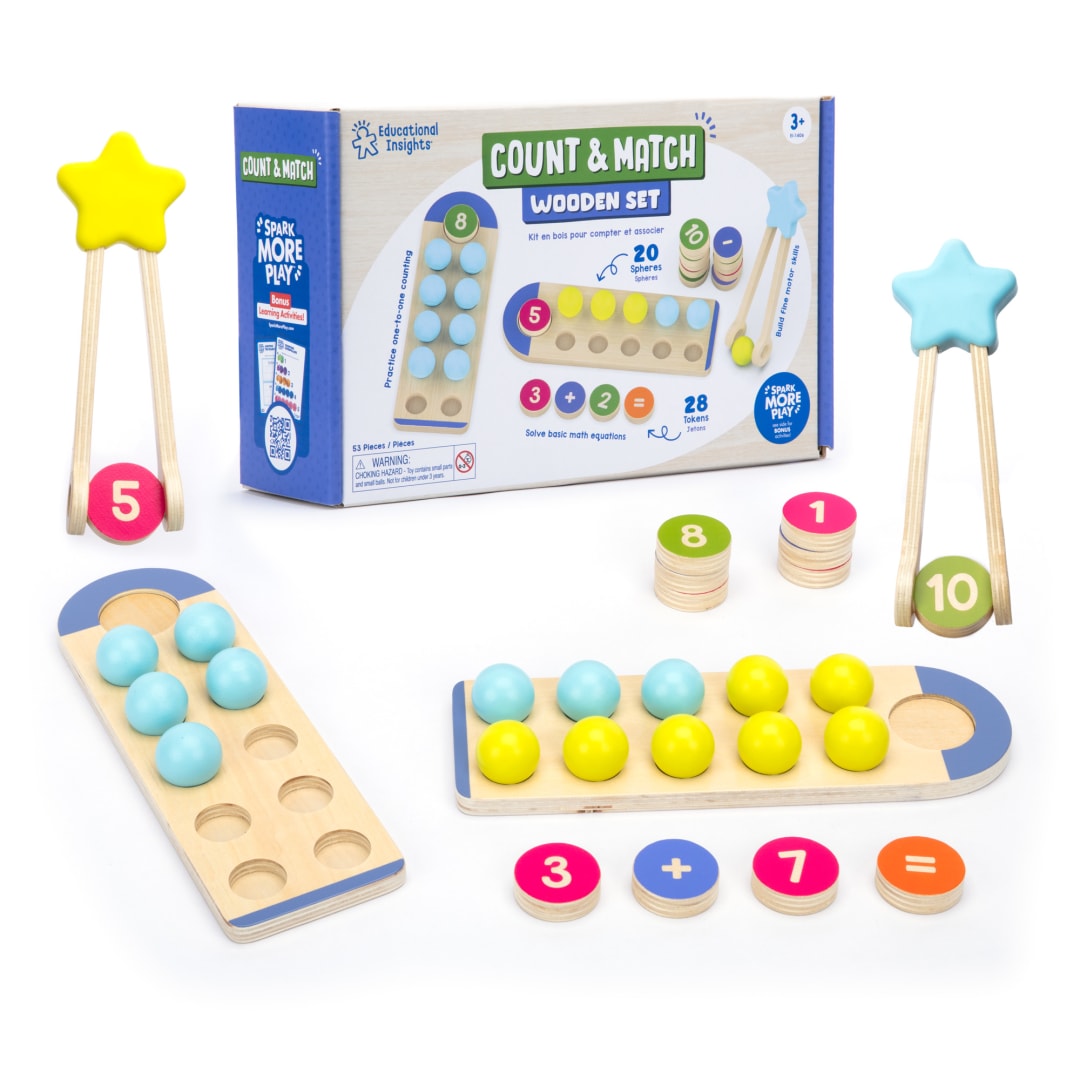 Wooden Early Learning Board – Classroom Pack – Count & Match / 16-Pack