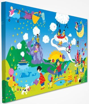 Illustrated Sound-Absorbing Art Panel by Playscapes