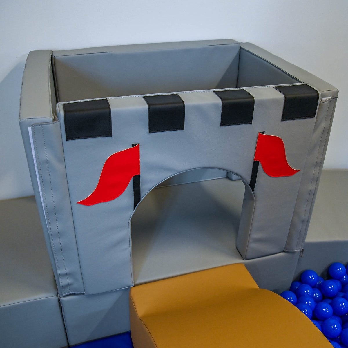 Castle Soft Play Climber with Ball Pit Moat, view 3