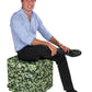 Leaf Print Cube Seat by Woodsmen