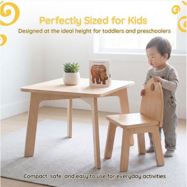 Nordic Table, Chairs & Bookcase Set by Playscapes