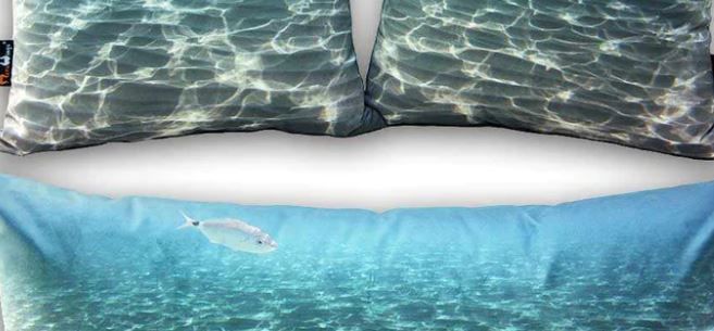Ocean Print Mini Floor Lounger by Woodsmen
