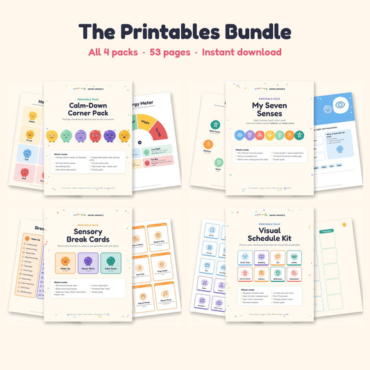 Seven Sensory Printables Bundle (All 4 Packs)
