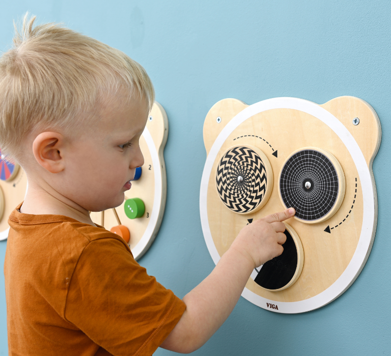 Spinning Dots Sensory Wall Panel by Moje Bambino
