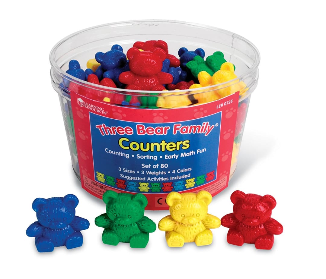 Three Bear Family Counters, Set of 80 – Classroom Pack