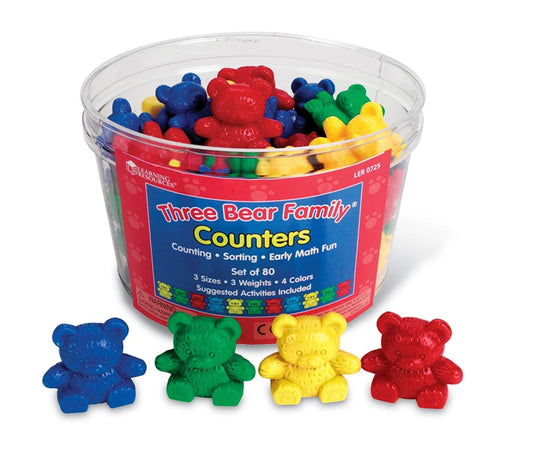 Three Bear Family Counters, Set of 80 – Classroom Pack