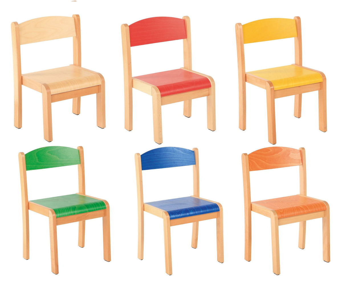Stackable Beech Wood Classroom Chair by Moje Bambino