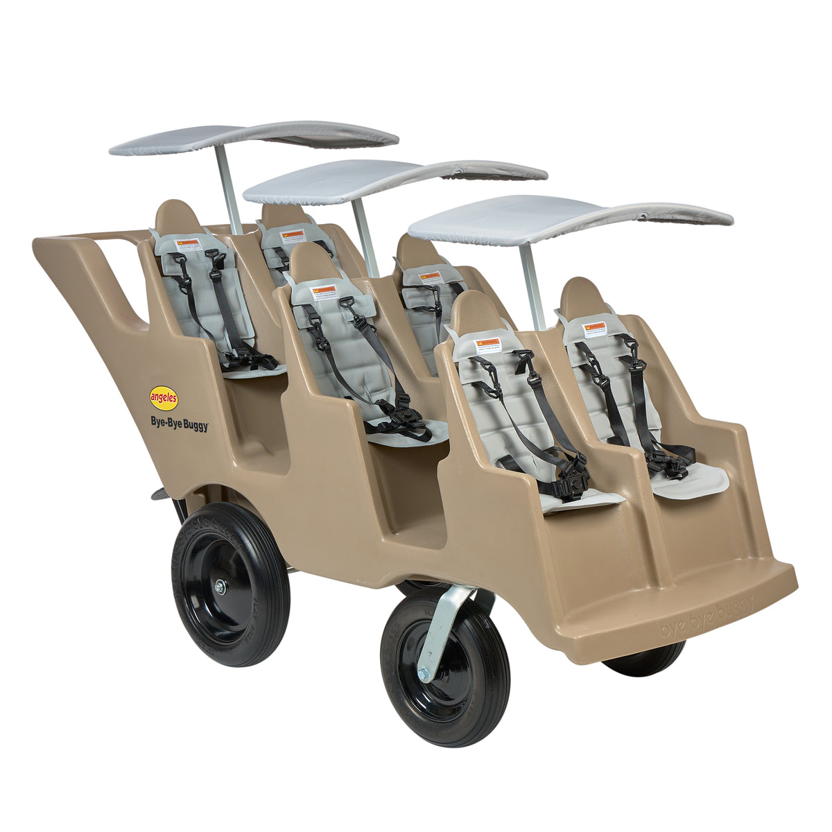 6-Passenger Daycare Stroller Buggy with Canopies