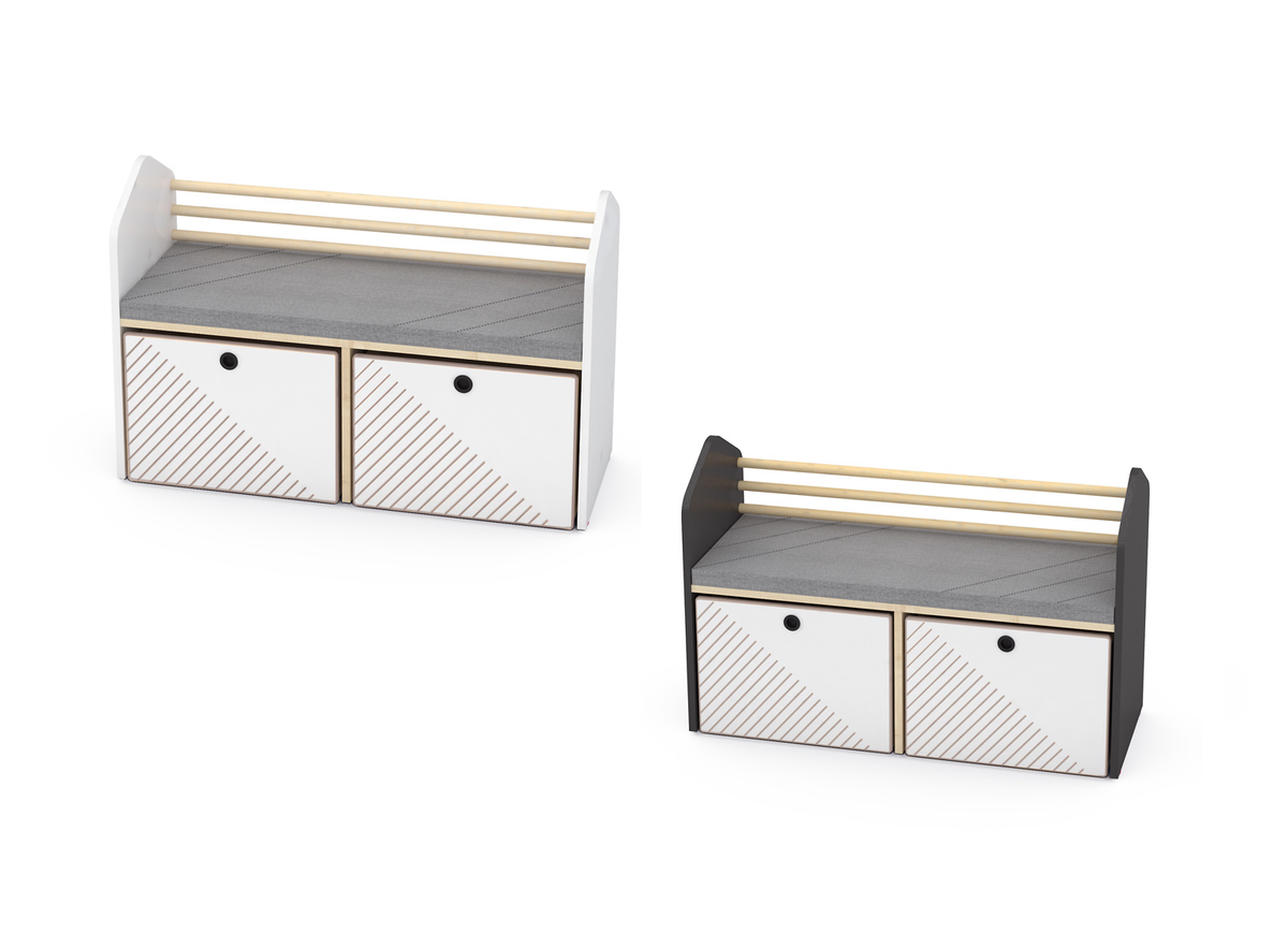 Mobile Storage Cabinet with Cushioned Bench by NOVUM