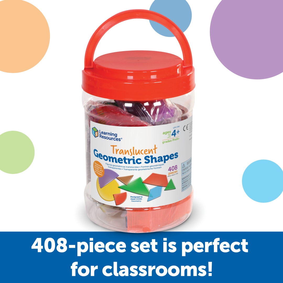 Translucent Geometric Shapes, 408 Pieces – Classroom Pack, view 4