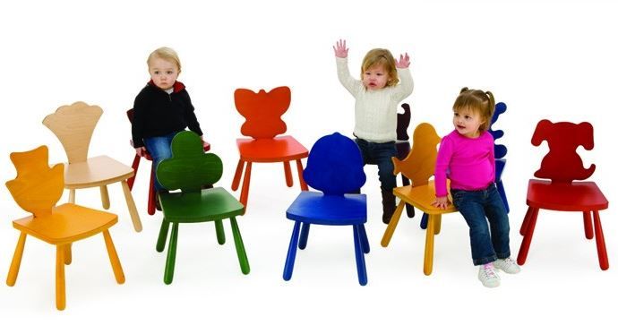 Leaf & Animal Back Wooden Classroom Chair by Children's Furniture Company