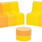 Yellow Sunny Foam Sofas & Table by NOVUM