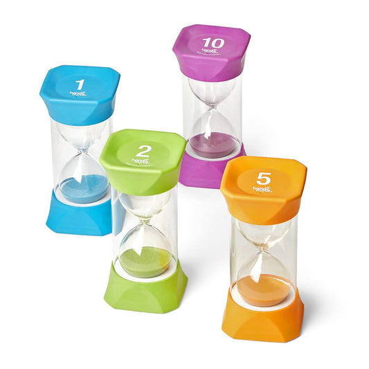 Jumbo Sand Timers, Set of 4 (1, 2, 5, 10 Min) – Classroom Pack