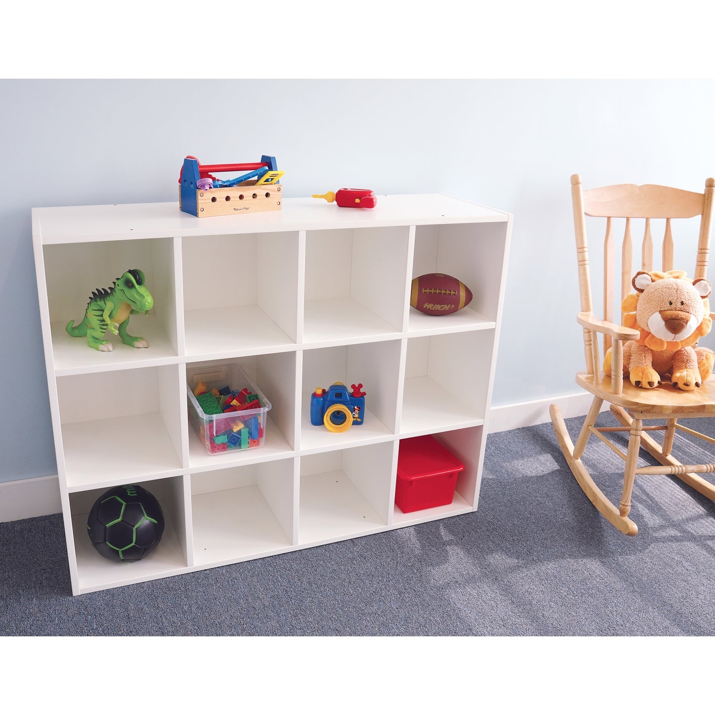 Whitney White 12 Cubby Backpack Storage