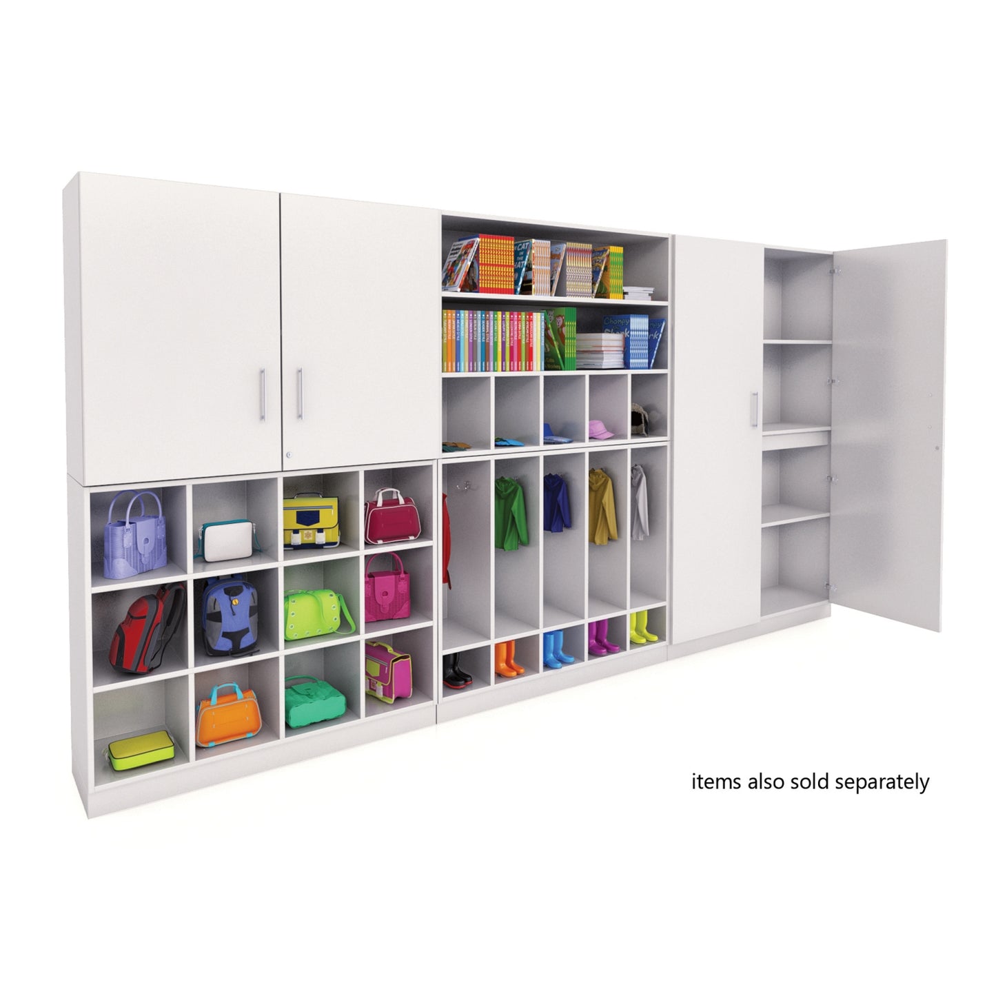 Whitney White Cubby Organizer Cabinet