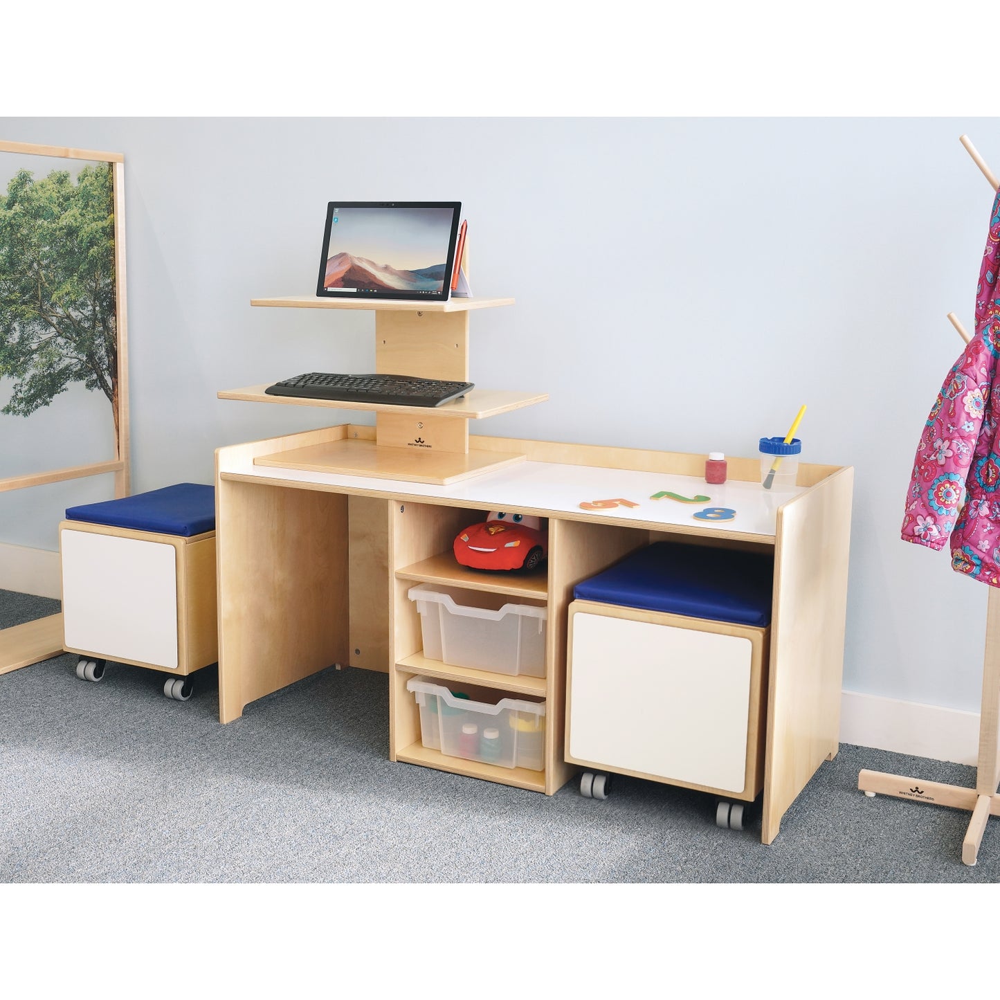 Stem Activity Desk and Mobile Bin Set