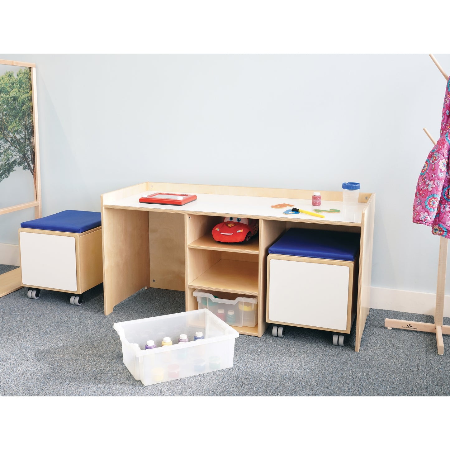 Stem Activity Desk and Mobile Bin Set