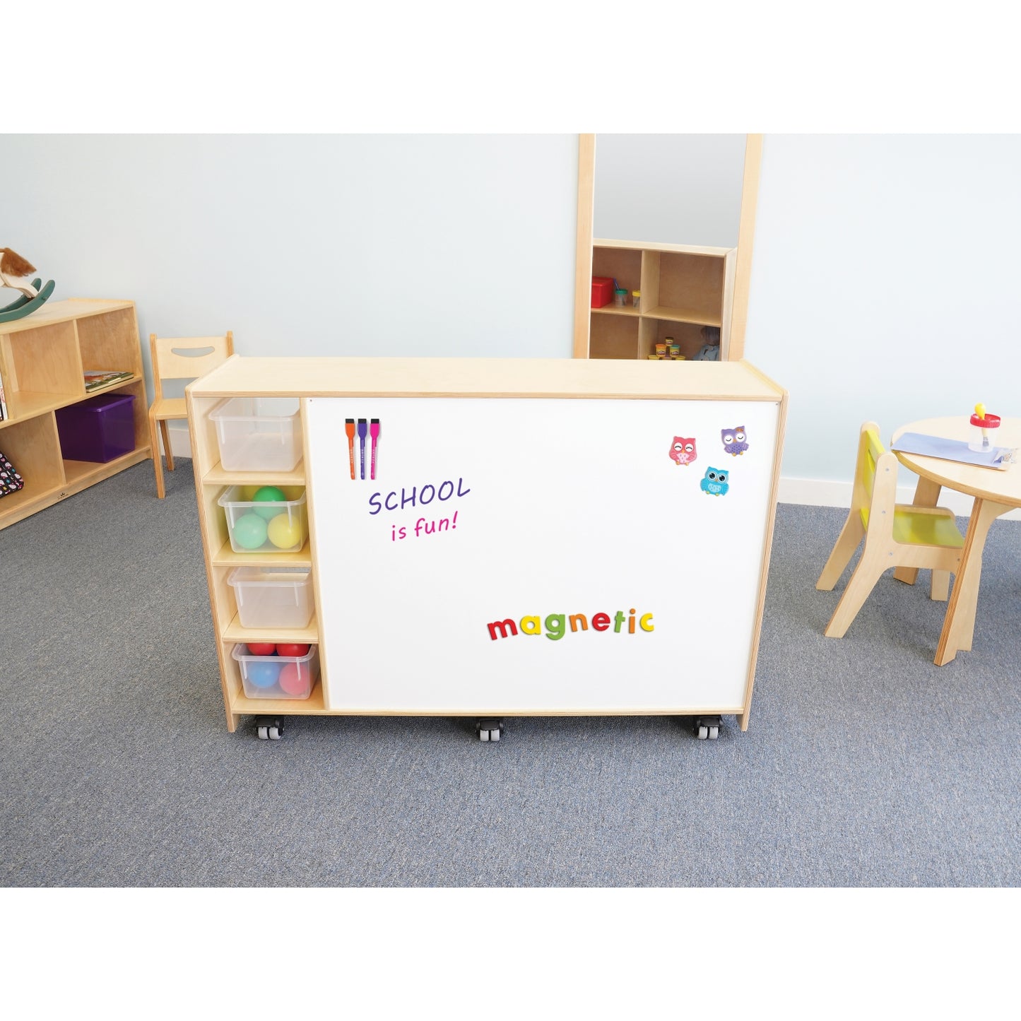Magnetic Write and Wipe Mobile Cabinet